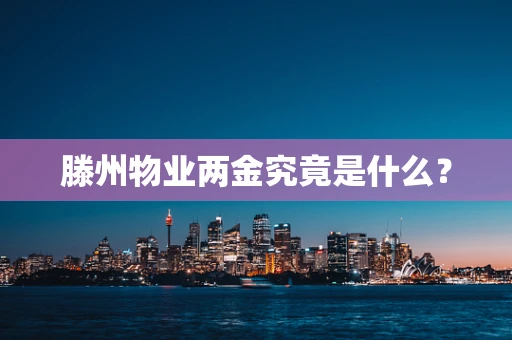 滕州物业两金究竟是什么？
