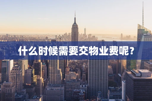 什么时候需要交物业费呢？