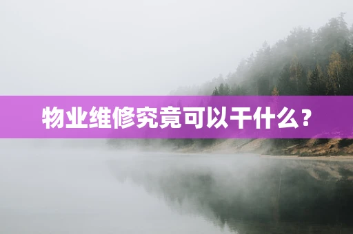 物业维修究竟可以干什么？