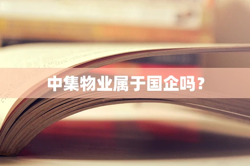中集物业属于国企吗？