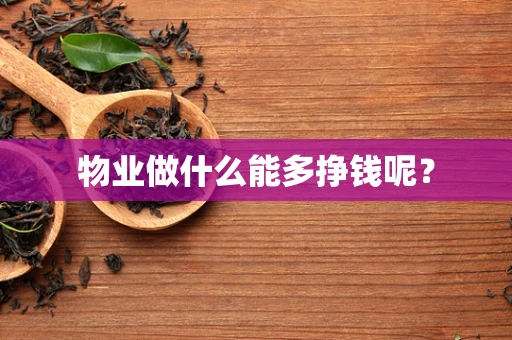 物业做什么能多挣钱呢？