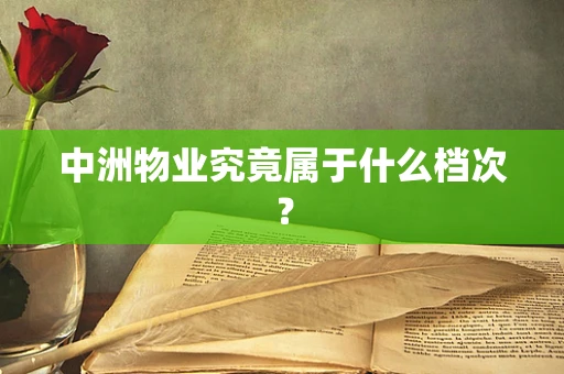 中洲物业究竟属于什么档次？