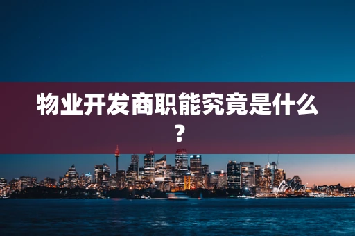 物业开发商职能究竟是什么？
