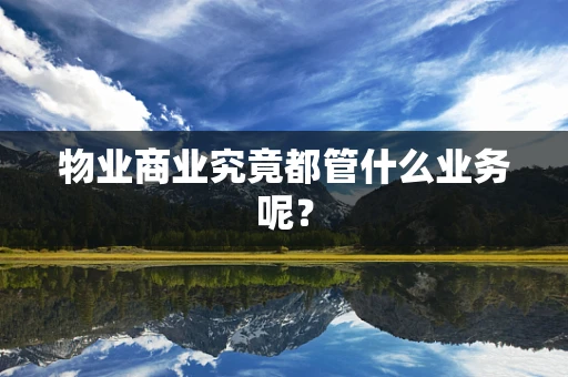 物业商业究竟都管什么业务呢？