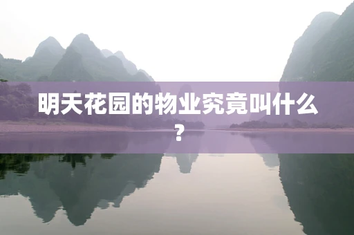 明天花园的物业究竟叫什么？