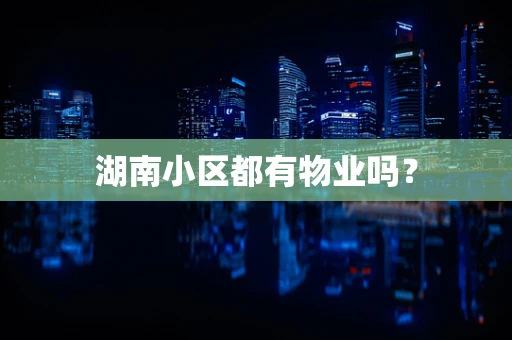 湖南小区都有物业吗？