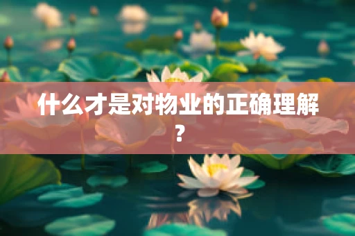 什么才是对物业的正确理解？