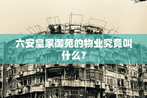 六安皇家御苑的物业究竟叫什么？