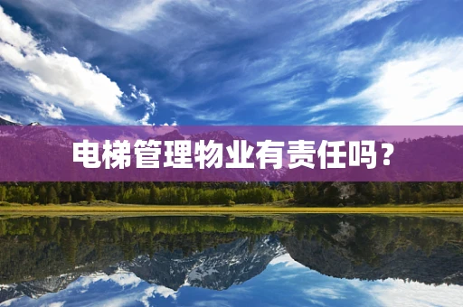 电梯管理物业有责任吗？