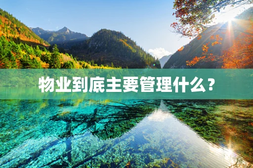 物业到底主要管理什么？