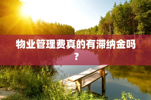 物业管理费真的有滞纳金吗？
