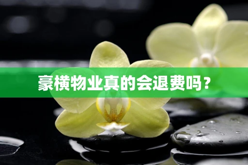 豪横物业真的会退费吗？