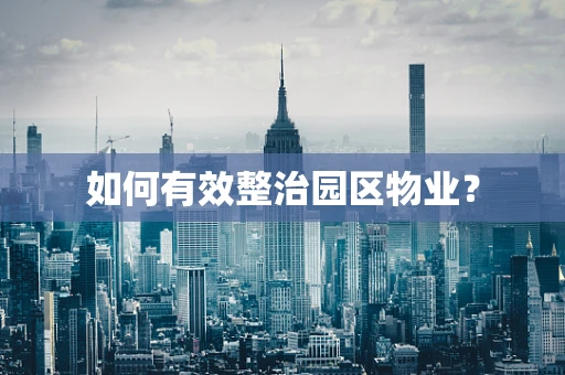 如何有效整治园区物业？