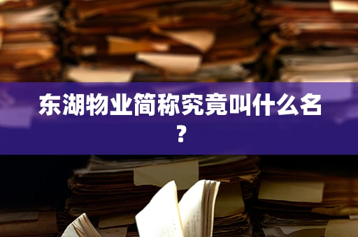 东湖物业简称究竟叫什么名？