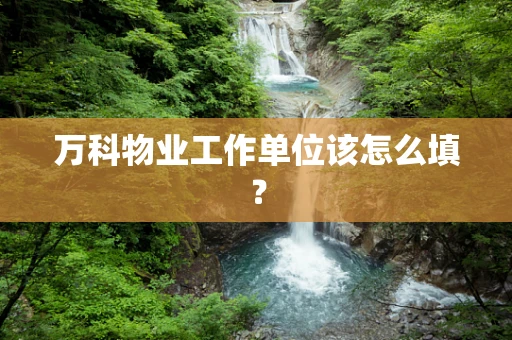万科物业工作单位该怎么填？