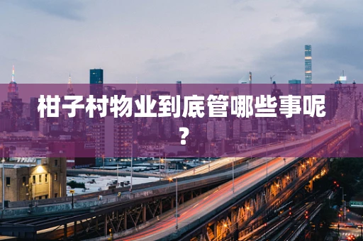 柑子村物业到底管哪些事呢？