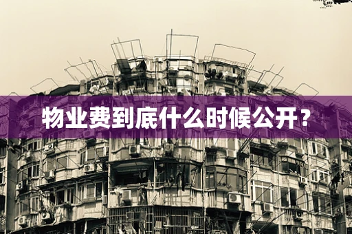 物业费到底什么时候公开？