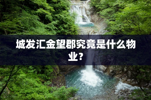 城发汇金望郡究竟是什么物业？