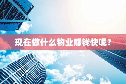 现在做什么物业赚钱快呢？