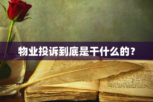 物业投诉到底是干什么的？