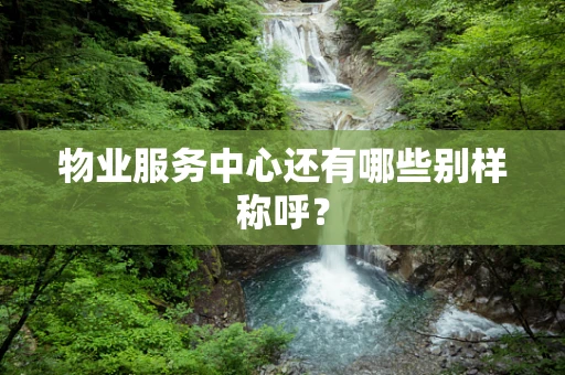 物业服务中心还有哪些别样称呼？