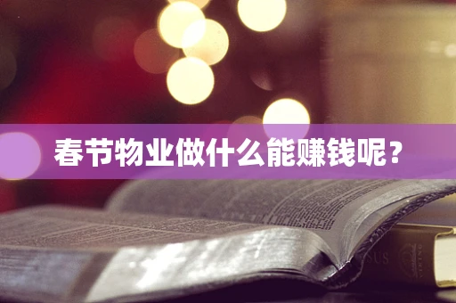 春节物业做什么能赚钱呢？