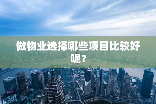 做物业选择哪些项目比较好呢？