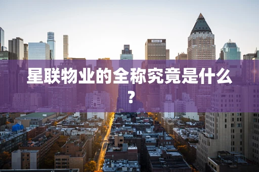星联物业的全称究竟是什么？